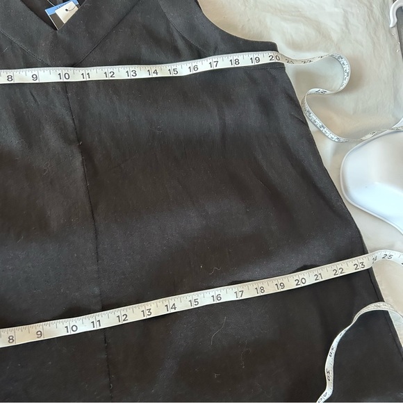 DKNY Linen Blend Sleeveless V-Neck Maxi Dress Black Womens Size L NWT - Picture 9 of 10